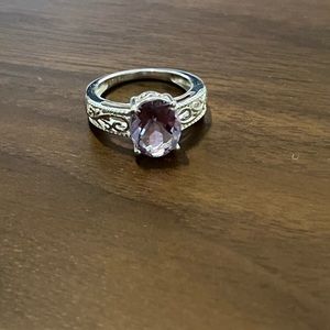 9.25 Sterling Silver and Purple Amethyst Ring